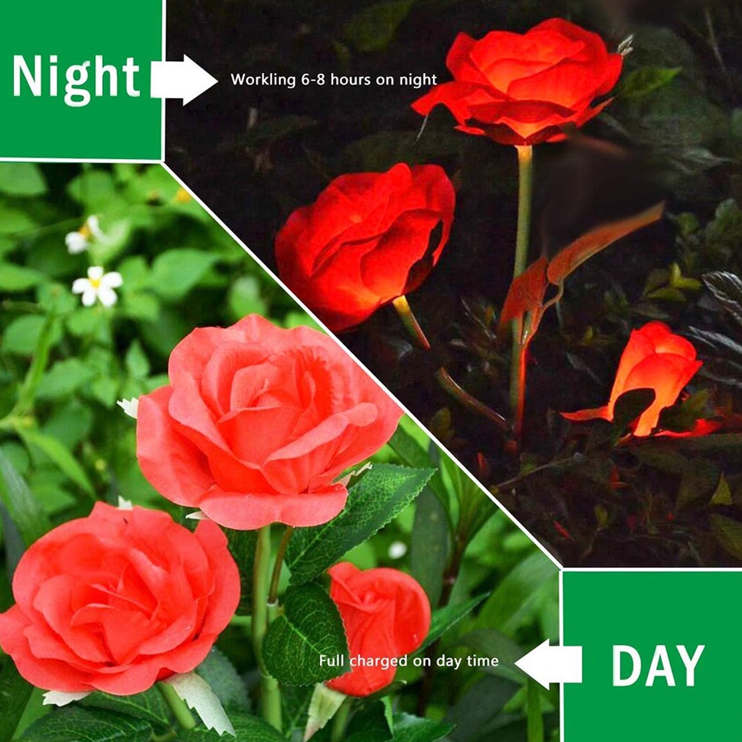 6616A Garden Solar Outdoor Rose Lights Decorative , Waterproof Flower Light for Garden Patio Landscape Pathway Yard Holiday Decoration DeoDap 6616A Garden Solar Outdoor Rose Lights Decorative , Waterproof Flower Light for Garden Patio Landscape Pathway Yard Holiday Decoration DeoDap